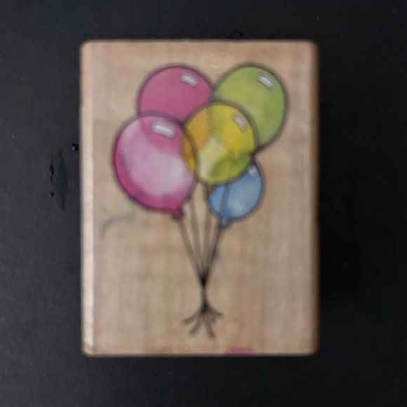 Lot of 2 Wood Stamps (Balloon Bunch, Confetti Fun) - Picture 3 of 6